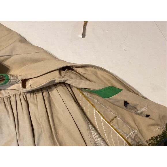 knitted dove women’s dress XS embroidered pockets buttons feminine - Picture 6 of 11